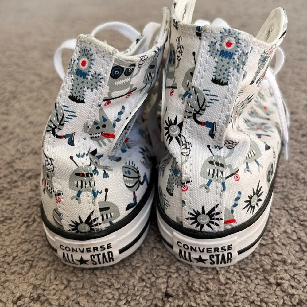 Kids Converse Chuck Taylor All Star High top PS 'Creatures - White Ash Stone'